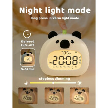 Panda Sleep Trainer Alarm Clock for Kids, USB Rechargeable, 3 Alarms Timer Wake Helper for Boys & Girls Gifts