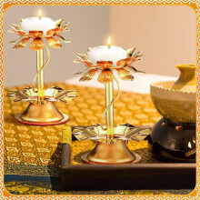 2 Pcs Diwali Lotus Candle Holder Metal Diya for Diwali Pooja Lotus Ghee Lamp Candle Holder Indian Diyas Decorations