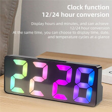 LED Alarm Clock with Customizable Display Options 12/24 Hour Formats & Automatic Brightness Control At Night Black