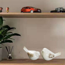 Small Birds Statues White Ceramic Home Decor Decorative Ornaments Animal Figurines for Living Room Bedroom Home Office