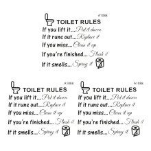 3X Toilet Rules Bathroom Removable Wall Sticker Vinyl Art Decals DIY Home Decor