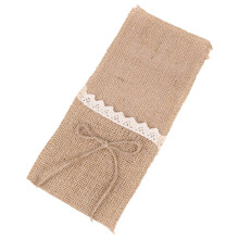 60PCS Country Wedding Table Silverware Holder Natural Burlap Cutlery Pockets Fork Pockets Rustic Wedding Decoration