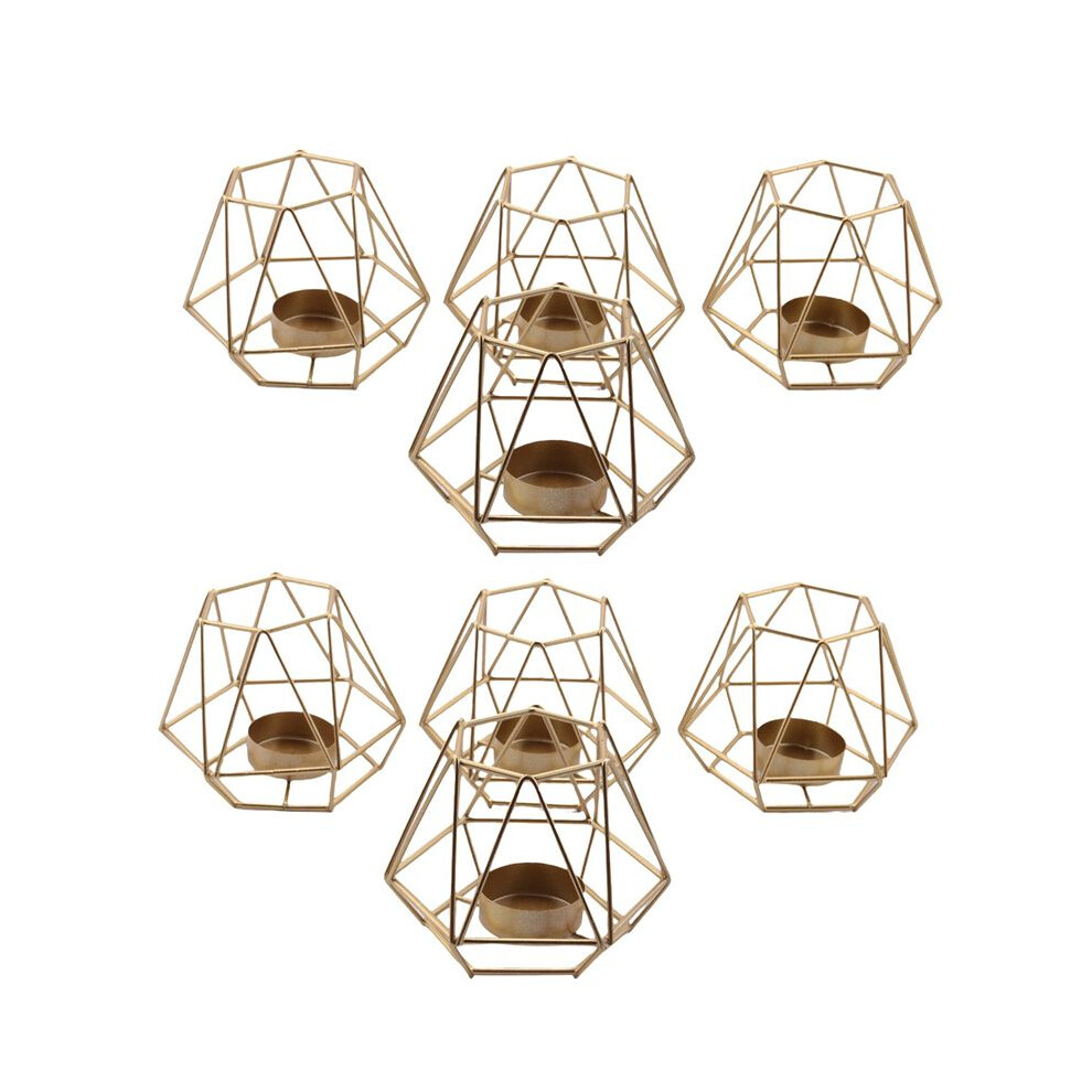 Typecat 8 Pcs Metal Geometric Design Tea Light Votive Candle Holders, Hollow Tealight Candle Holders