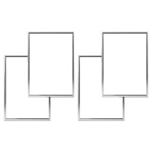 4 Picture Frames, A4 Silver Picture Frames, with Unbreakable s, Picture Frames for Family Photos, 21X30 CM