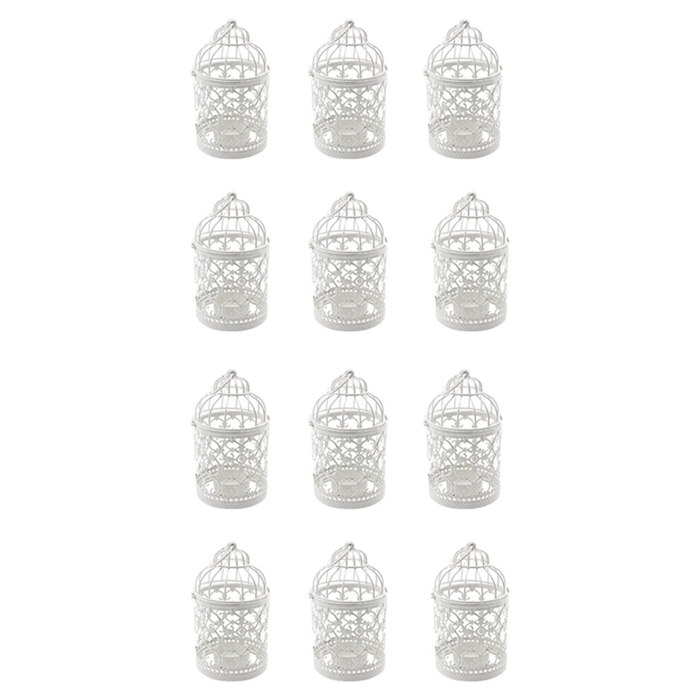 Typecat 12 Pcs Candle Tea Light Holders Metal Hanging Hollow Birdcage Lantern Vintage Decorative Centerpieces Of Wedding Party