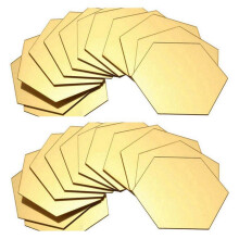 24 Pcs DIY 3D Miroir Hexagone Decal Art Mural Autocollant Mural DÉcor À La Maison Amovible Or