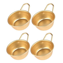 4PCS Makgeolli Bowls Aluminum Korean Traditional Bowls for Korean Rice Wine