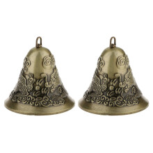 2X -Feng Shui Chinese Dragon Charm Bell and Phoenix Figure Decor