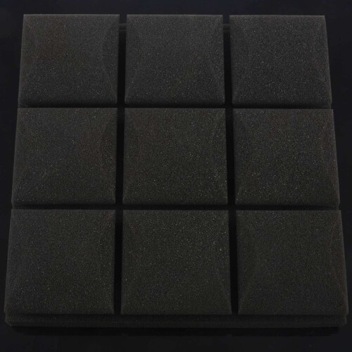 2Pcs 25X25X5cm Wallpaper Sticker Practical Acoustic Foam Panel Sound Stop Absorption Sponge Solid Sponge (Black) 2
