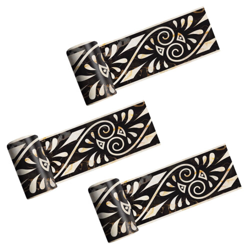 3X 3D Marble Self-Adhesive Greek Pattern Wall Stair Floor Border Tile Sticker 2M
