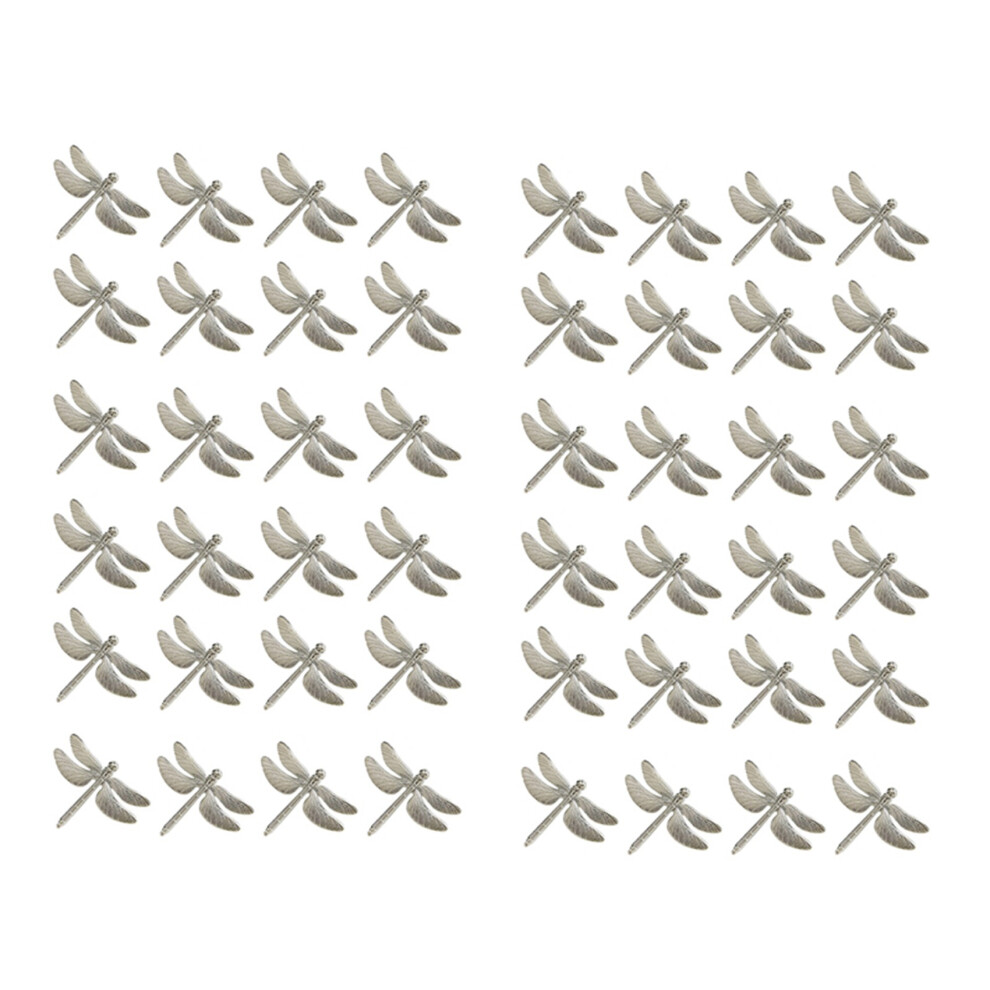 Typecat Silver 48 Pcs Dragonfly Napkin Rings, Zinc Alloy Napkin Buckle Napkin Ring For Hotel Wedding Holiday Table Dinner Party