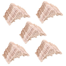 50PCS Floral Wood Carved Decal Corner Applique Decorate Frame Wooden Figurines Cabinet Decorative Crafts