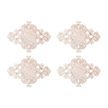 4X Lots Wood Carved Long Onlay Applique Unpainted Flower Walls Cabinets Door Decor Type:21X15cm