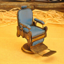 2X Iron Model Decorations Crafts Barber Chair Micro-Metal Decoration Home Furnishings Tinplate