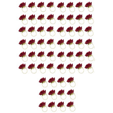 60x Rot Rose Form Handtuch Schnalle Servietten Ring Hochzeits Feier Valentins Tag Hotel Tisch Dekoration Metall Gold