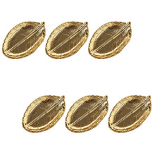 6X Dekorative Blatt Gold Keramik Teller Porzellan Süßigkeiten Trinket Dish Schmuck Obst Servier Tablett Speicher Platte Geschirr Geschirr