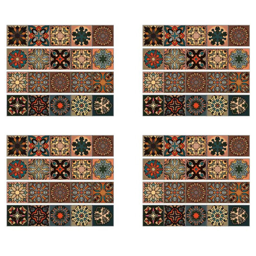 80 Pcs 3D Multi Moroccan Self-Adhesive Bathroom Kitchen Wall Stair Tile Sticker