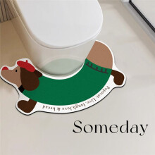 Anti-slip Bathroom Carpet U Shaped Dachshund Floor Mat Cartoon Shower Carpet Kitchen Bathroom Entrance Hotel Floor Mat B