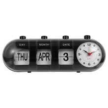 Reloj de Pared con Diseño de Cápsula y Calendario con Cambio de Página, Reloj de Escritorio Digital, Reloj Despertador con Todos los Juegos