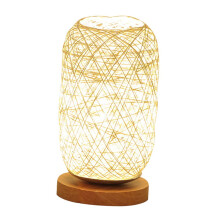 Table Lamps USB Wood Base LED Bedside Desk Lamps Nightlight Beige