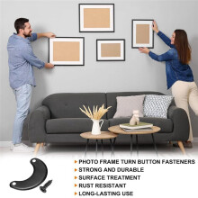 200Pcs Picture Frame Backing Hardware Clip with 200Pcs Screws Photo Frame Turn Button Fasteners Picture Backing Clips