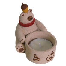 Bear Candle Holder Resin Cartoon Tea Light Candle Holder Christmas Winter Ornaments Indoor Cute Home Decoration