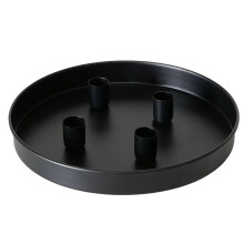 Round Tray with 4 Magnetic Candle Stand Movable Candle Holder Decorative Candlestick Holder for Home Desktop Decor