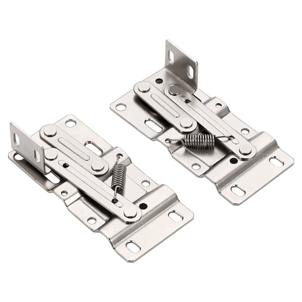 1 Pair Nickel Plated Sink Tip Out Tray Hinges For Sink Front Drawer, 45 Degree Pivot Design 9092120873351