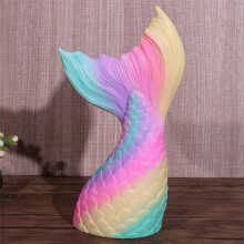 1pcs Rainbow Mermaid Fishtail Piggy Bank Home Gift Pendant Piggy Bank Suitable for All Ages Gift Coin Piggy Bank