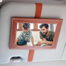 Marco de Fotos para Visera de Coche, de Cuero Sintético, para Decoración del Interior del Automóvil, Accesorios para el Día del Padre