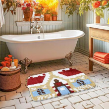 Entryway Welcome Mat Rugs Gingerbread House Floor Mat Non Slip Indoor Entrance Door Mat for Household Kitchen