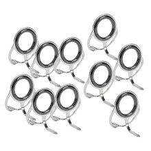 10pcs Ceramic Ring Fishing Rod Guide Free Stainless Steel Frame 7mm