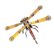3D Metal Model Kit Mechanical Dragonfly C Version STEM DIY Puzzle 168PCS for HandsOn Learning