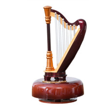 Literary and Classical Style Rotating Music Box Music Box Desktop Ornaments Birthday Gift Music Lover,Harp