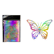 100 Peças Adesivos de Borboleta com Glitter Holográfico, Decalques Decorativos Transparentes À Prova D'Água de Borboleta Vintage