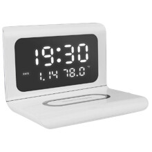 Desktop Alarm Clock Wireless Charger Multi-Function Charger Clock Function 3-in-1 Clock Wireless Charger
