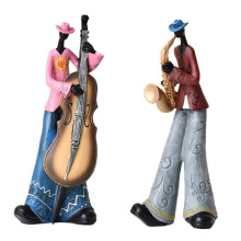2 Figurines de Musicien de Jazz Vintage en Résine, Sculpture Rétro, Décoration de Bureau, Décoration D'Intérieur