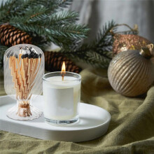 2 Set Helix Shaped Match Holder, Glass Matches Cloche for 4 Inch, Upside Down Match Holder Jar , Not Include Matches
