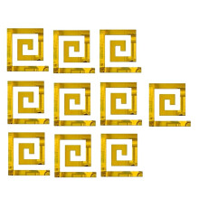 60Pcs DIY Geometric Shape Acrylic Decorative Mirror Stickers Removable Adhesive Wall Mirror Décor for Living Room,Gold