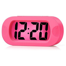 Sleek Travel Friendly Digital Alarm Clock with Easy to Read Large Numbers & Night Light Option