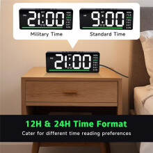 Réveil Puissant pour les Gros Dormeurs, Réveil Numérique LED pour Chambre, Affichage de la Température, de la Date et Deux Alarmes