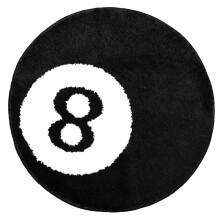 Eight Ball Round Area Rug 24 Inch Black and White Y2K Decor with Soft Durable Texture for Bedroom