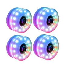 Luminous Quad Roller Skate Wheels Light Up LED Bearings Street Outdoor