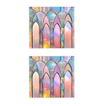 Retro Colorful Window Stickers PVC Electrostatic Vintage Church Glass Decal Wall Sticker Art Mural Wallpaper for Home