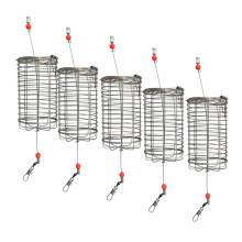 5x Solid Fishing Feeder Cage Basket Container Carp Crab Attract Lure C