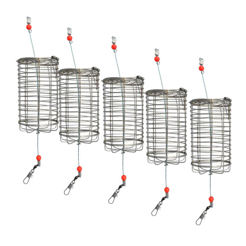 5x Solid Fishing Feeder Cage Basket Container Carp Crab Attract Lure C