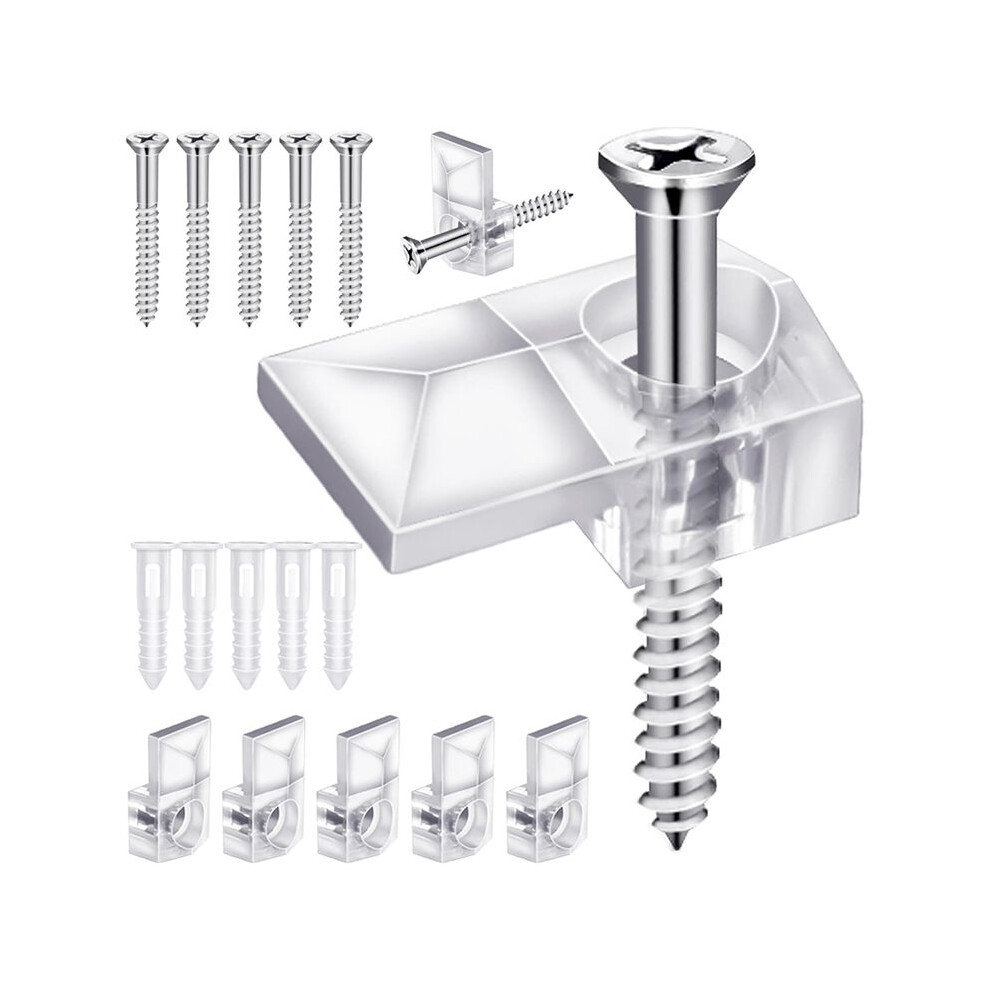 32Pack Mirror Holder Clips,Clear Plastic Mirror Clip,Frameless Mirror Mounting Hardware,Mirror Holders For Wall Mounting 4711076807702