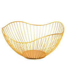 Iron Fruit Basket Fruit Container Bowl Home Drain Display Basket Table Bread Snacks Tray Storage Snacks High Gold