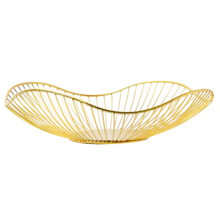 Iron Fruit Basket Fruit Container Bowl Home Drain Display Basket Table Bread Snacks Tray Storage Snacks Short Gold