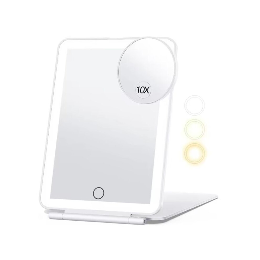 Tauoh Light Rechargeable Makeup Mirror With 3 Color S For Travel, Vanity Cosmetic Mirror With Led Portable Handheld